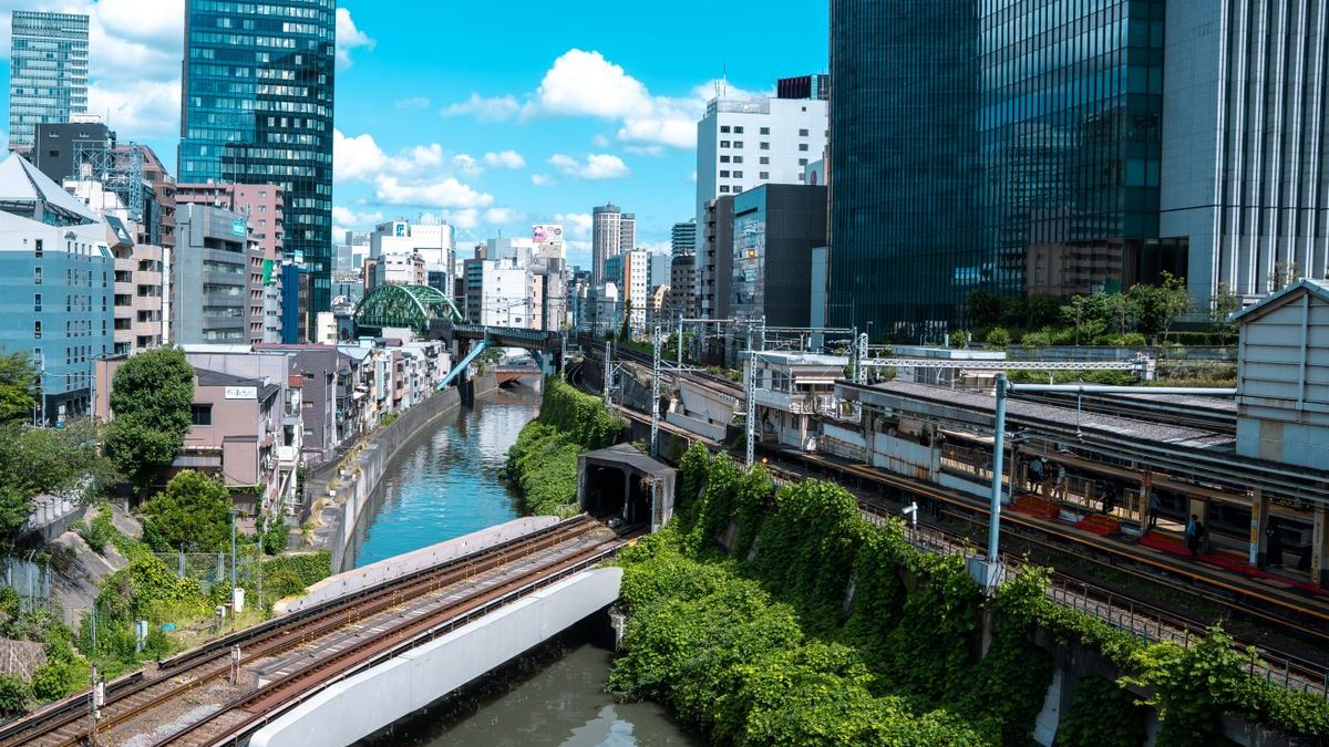 ハザードマップで確認すべき、川沿いの市街地の様子